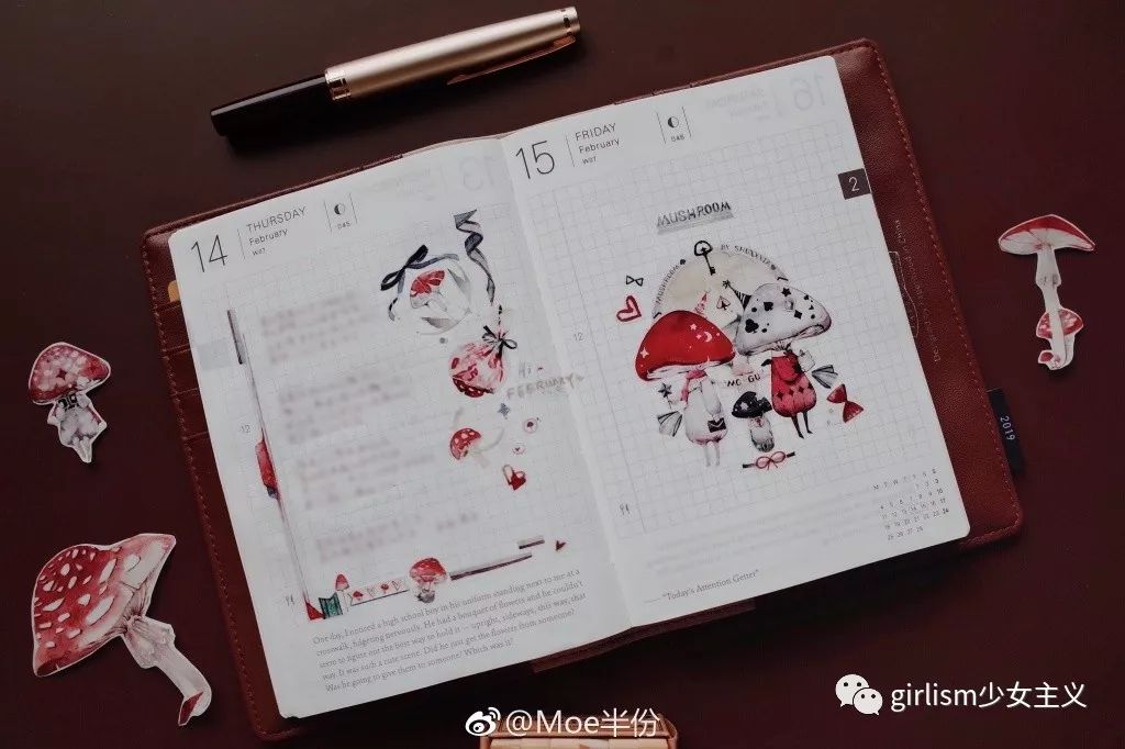 少女色系手帐素材,少女风格简单手帐教程用贴纸