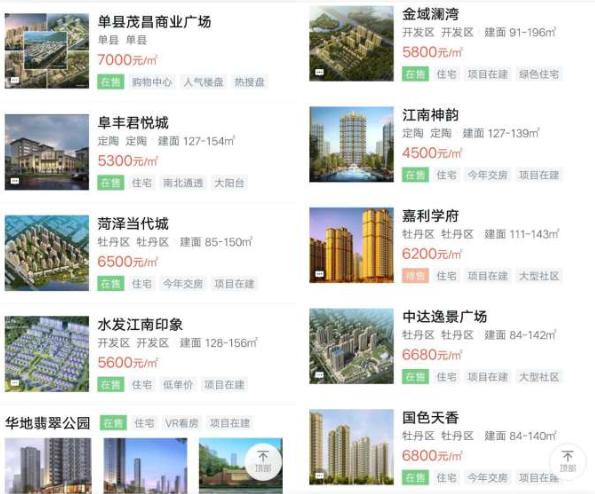 菏泽市区房价刚刚出炉的价格表,2021年菏泽房价下跌小区详细