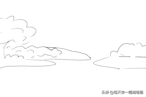 儿童山水风景画简笔画,简笔画教学每日一画