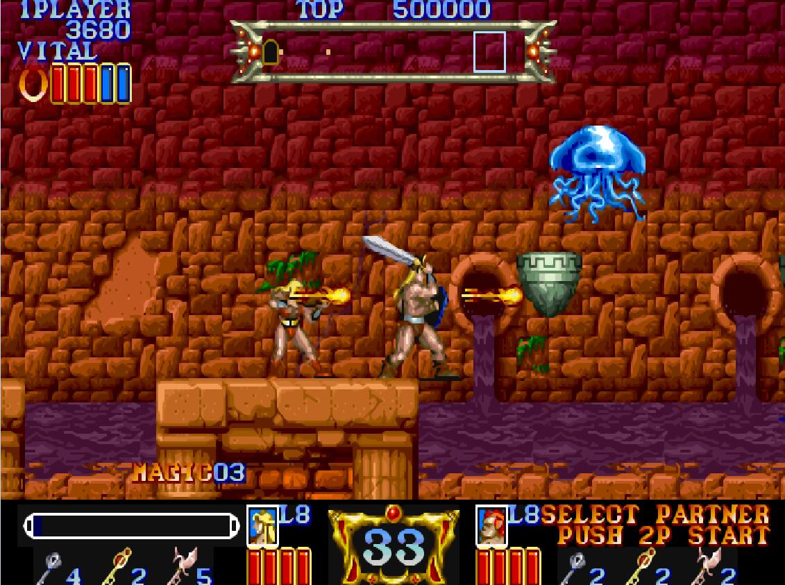 街机游戏两个角色过关,街机游戏忍者拿着刀可以蓄力闯关