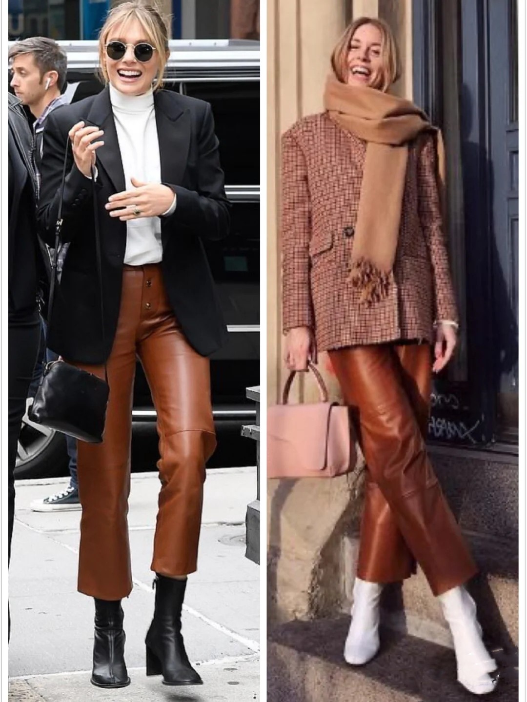 紧身皮裤的时尚穿搭,紧身皮裤时尚穿搭