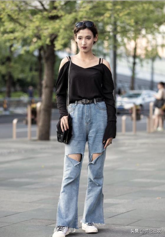 牛仔裤直筒什么颜色好看,灰色直筒牛仔裤怎么配色高级