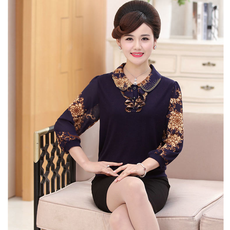 2020新款韩版小众设计感，中老年女装上衣，T恤长袖打底衫