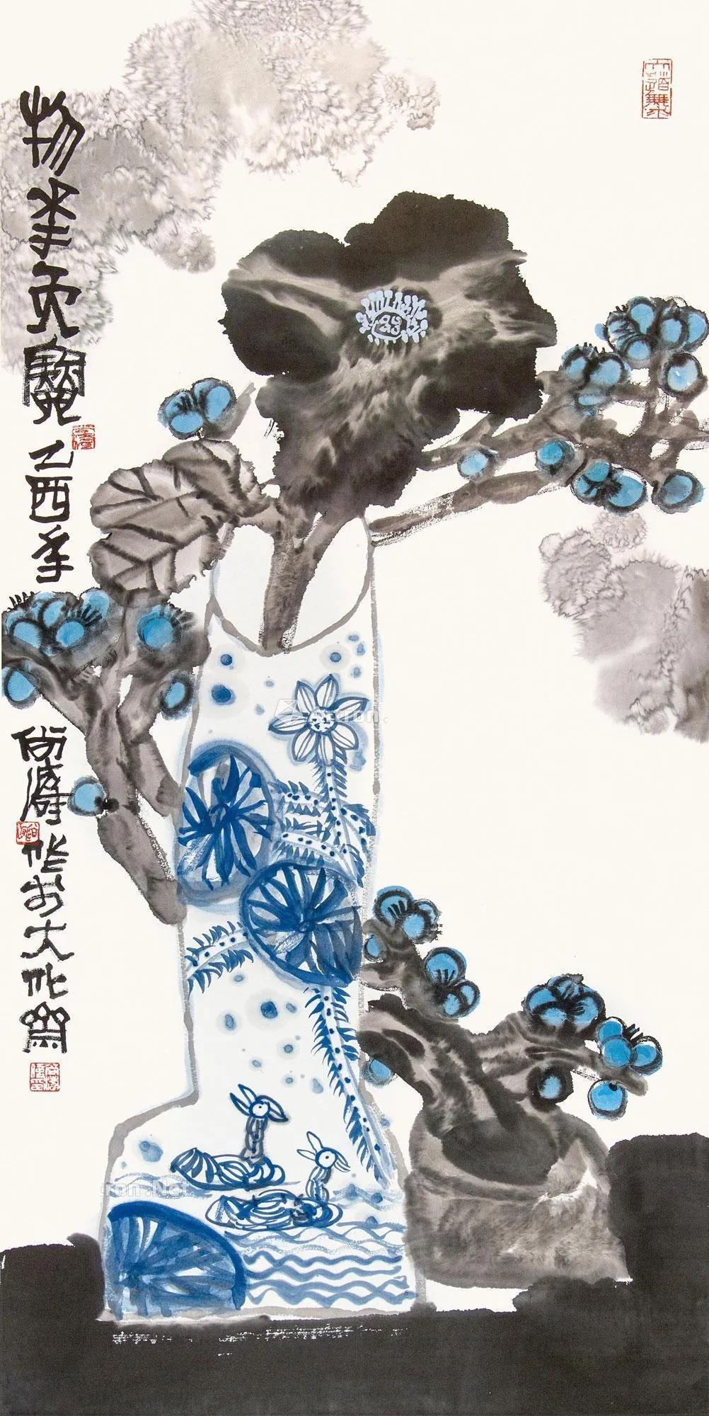 一团墨渍，几组干笔，尚涛的大写意非同凡响