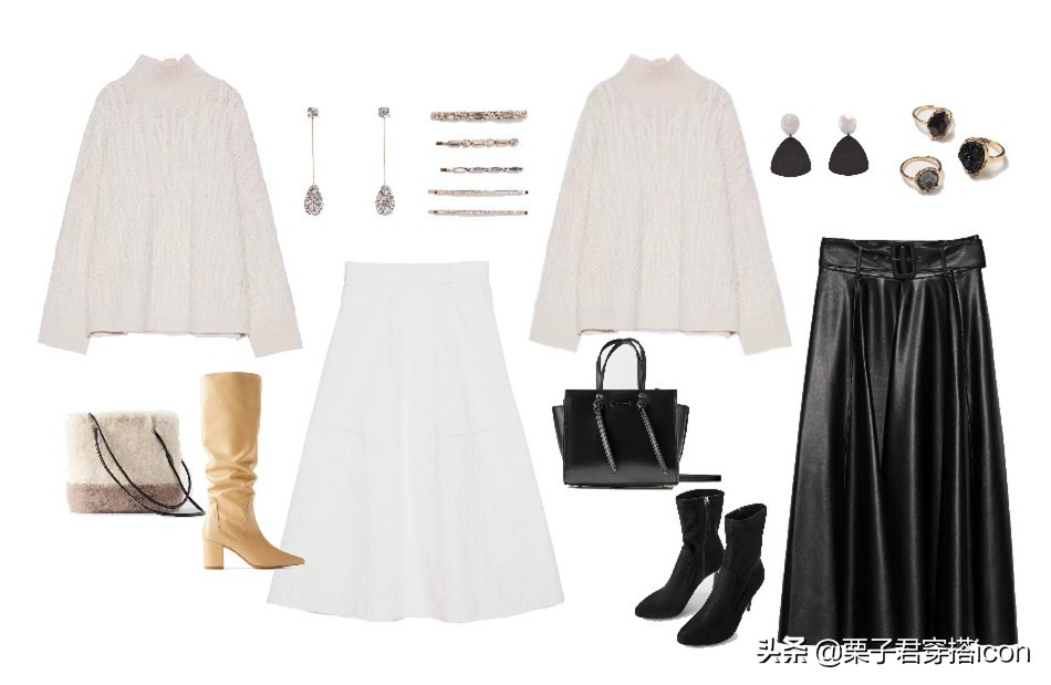 穿搭‖寒潮来袭，保暖毛衣搭优雅半裙，轻松穿出职场摩登高级范儿
