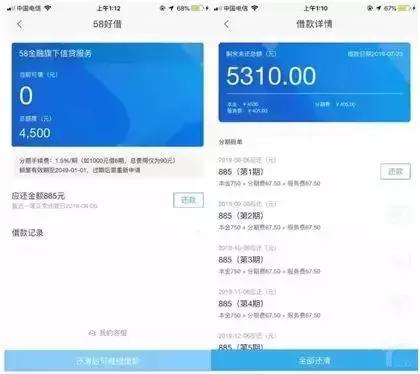 两倍高利贷!曝58同城现金贷利率超70%