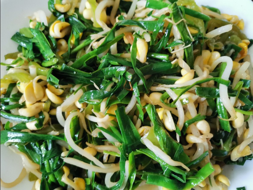 当韭菜邂逅黄豆芽,就变成了“黄鸟钻翠林”,居然是一道家常菜