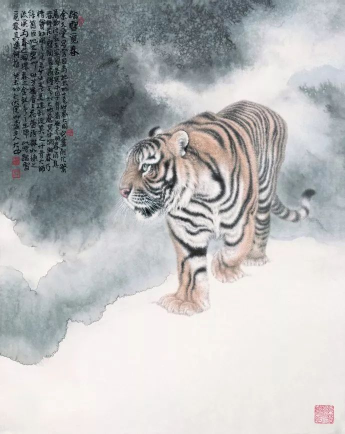 他笔下的虎充满了人的柔情与善意