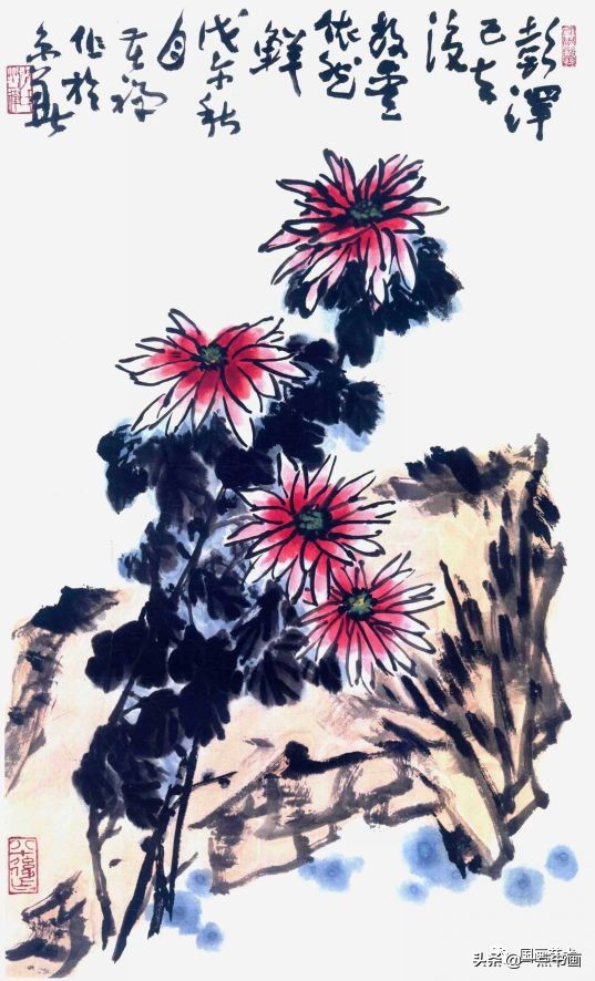 李苦禅画梅作品,李苦禅的菊花国画作品图片