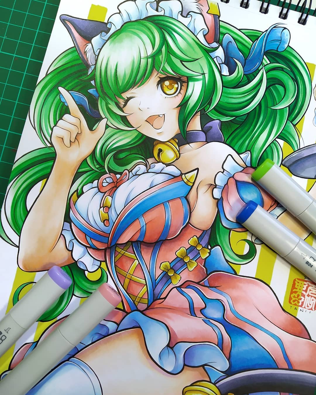 动漫60色马克笔画可爱动漫人物,touchmark马克笔手绘动漫