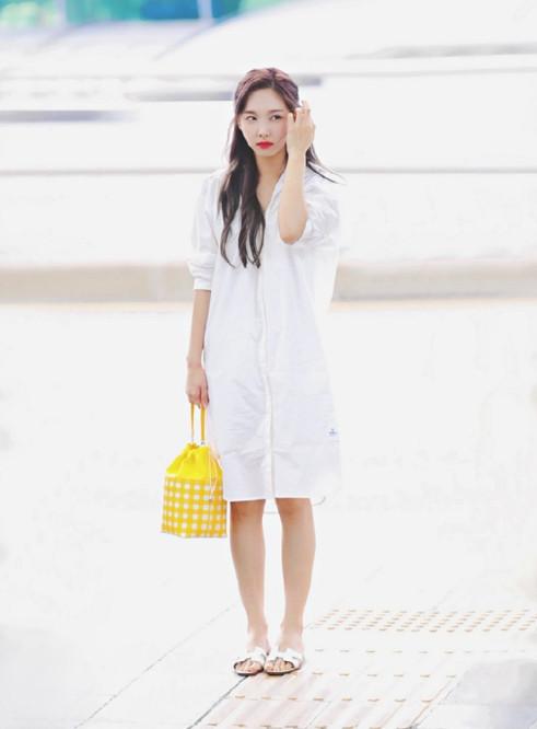 林娜琏短发回归造型,林娜琏最新造型黄色裙子