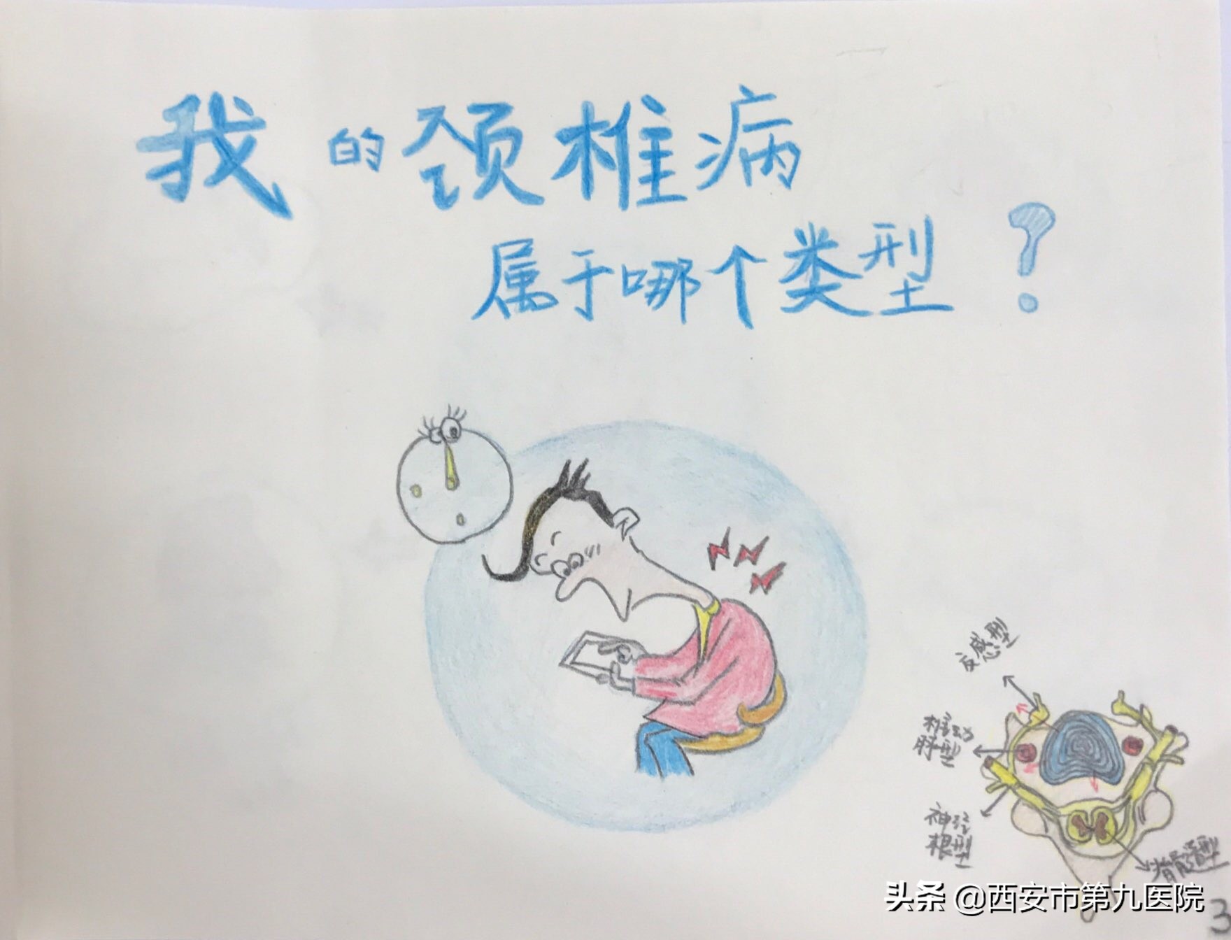 脖子酸又疼,头晕眼又花?还不来看美小护的颈椎病手绘科普!