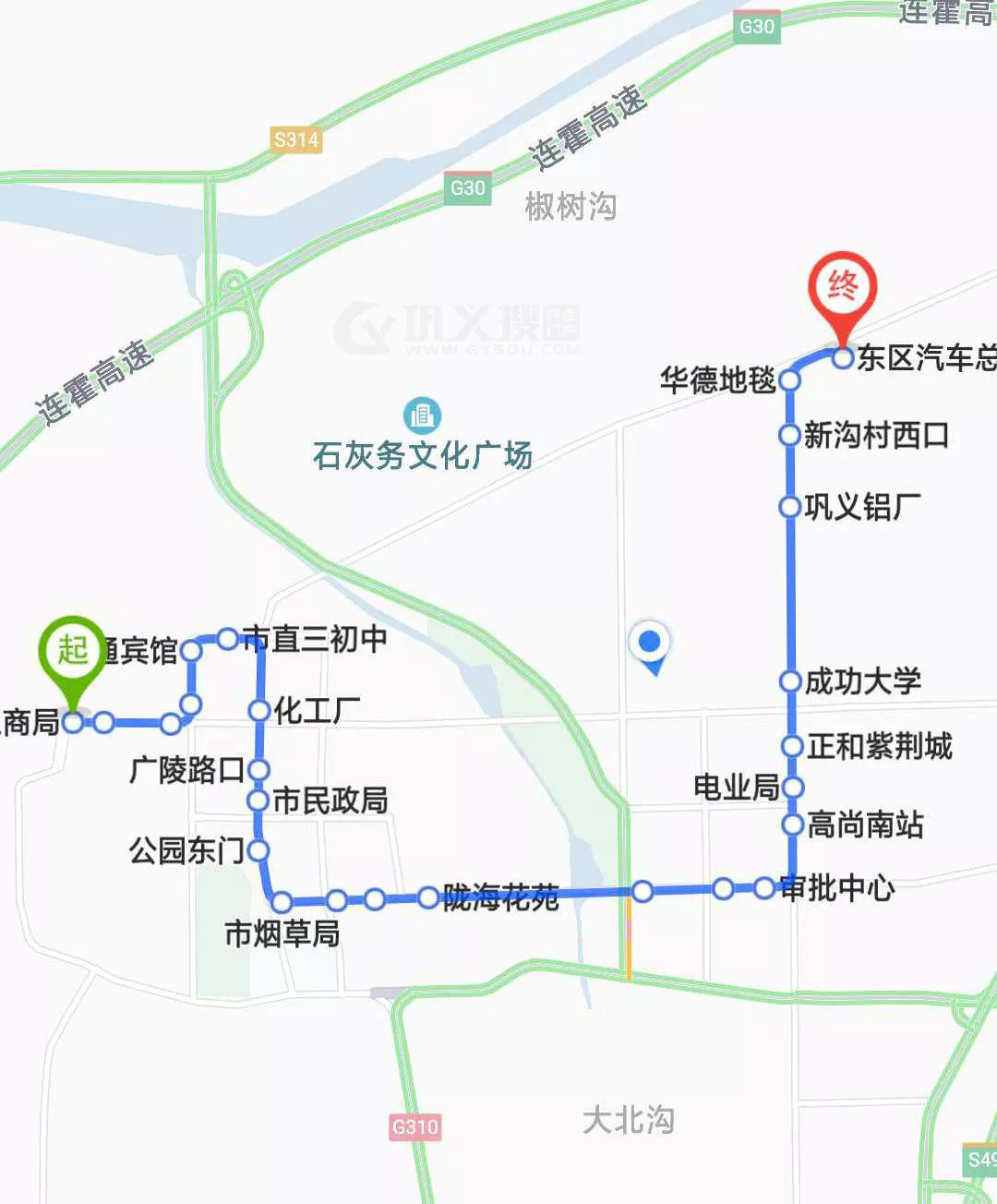 巩义公交线路实时显示,巩义市19路公交线路