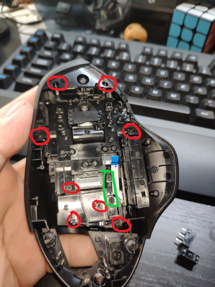 拆解罗技g90鼠标,罗技g502怎么拆右键微动开关