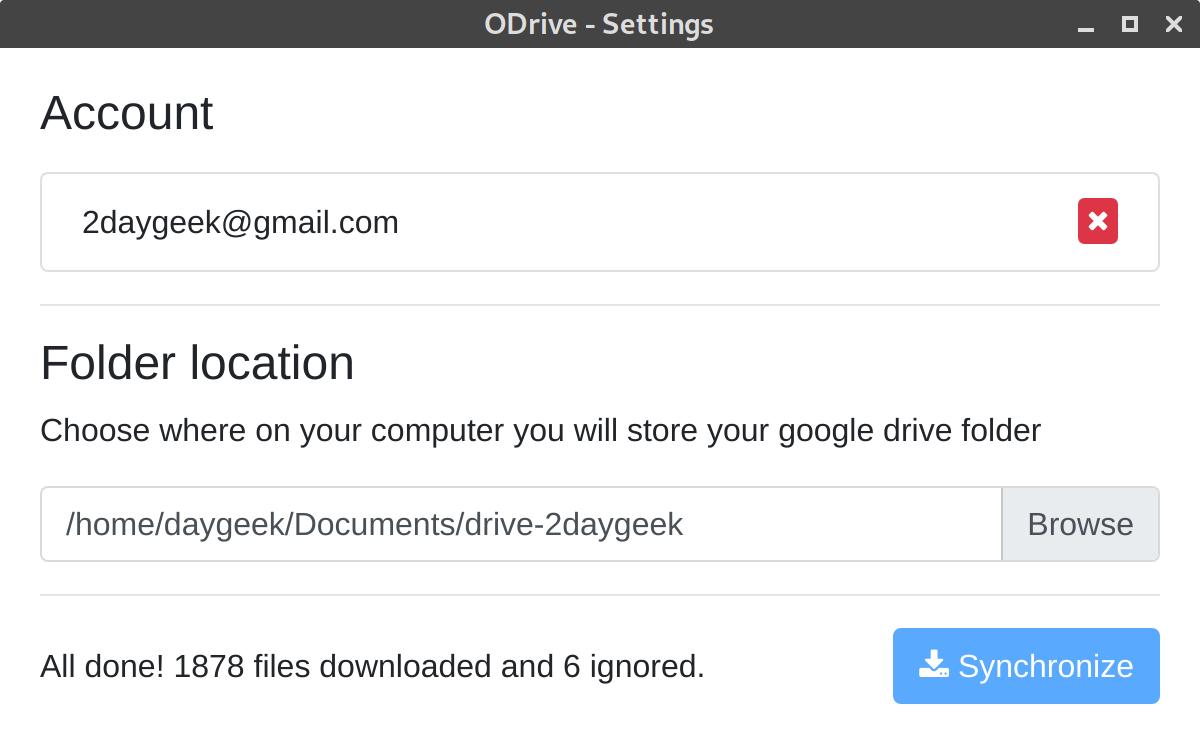 ODrive：Linux中的Google云端硬盘图形客户端