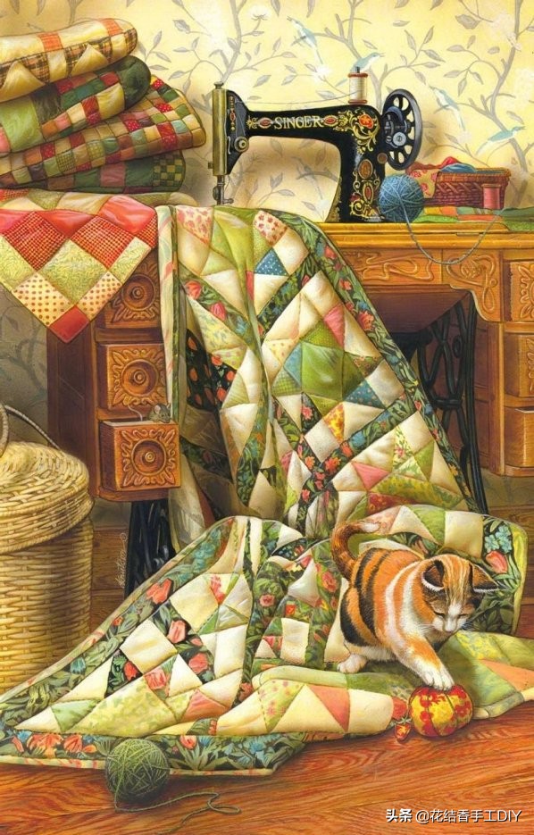 20款漂亮的拼布被子,假的豆腐块被子