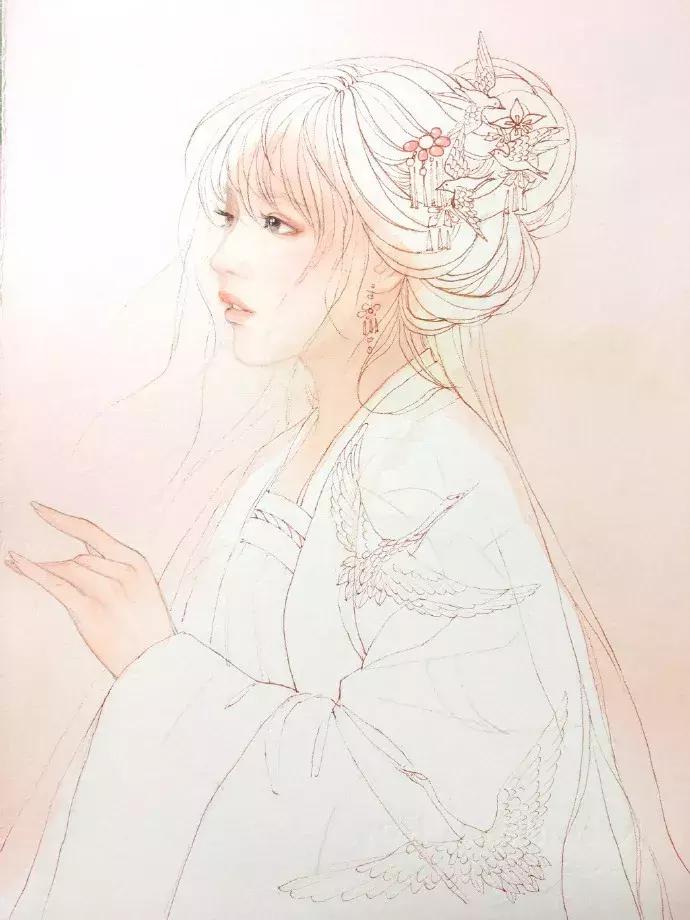 手绘古风少女，唯美灵动，唤起少女们心中的三生三世