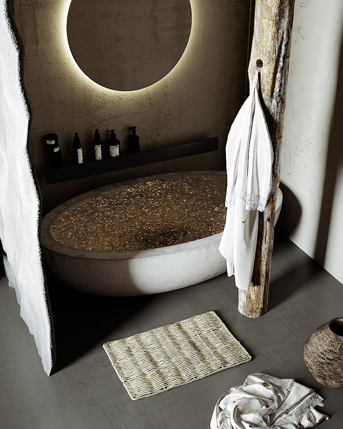 侘寂风屋顶原木设计,原木侘寂风住宅设计