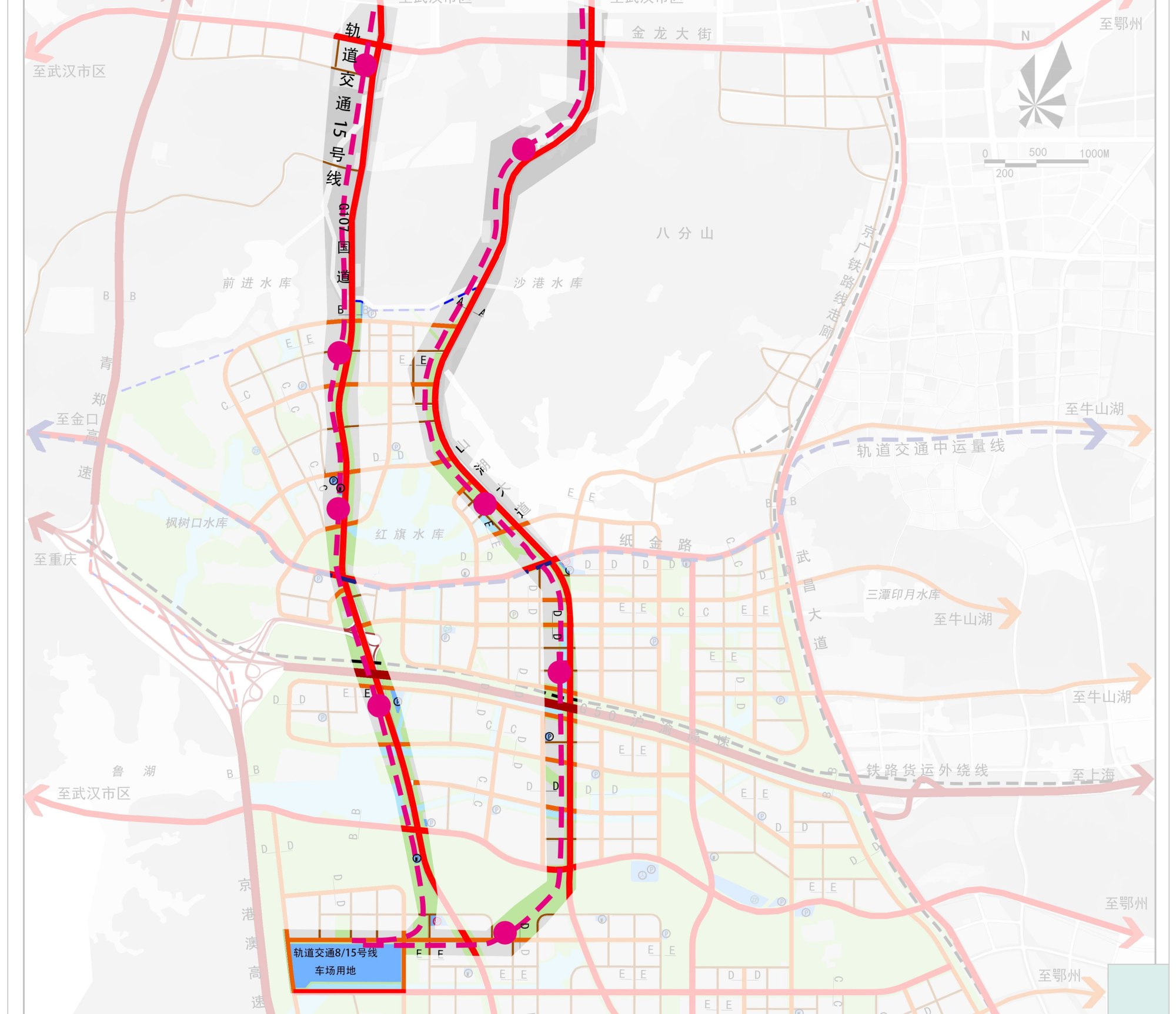 江夏中运量轨道交通出现｜光谷南大健康产业园规划公示