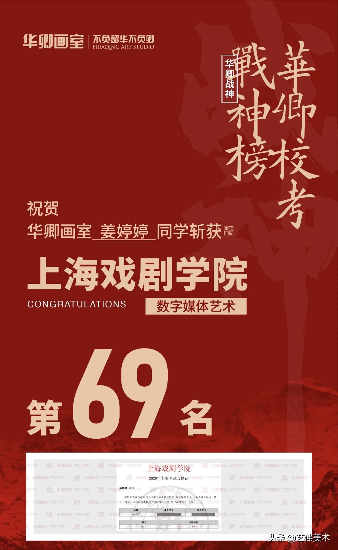 华卿画室—上戏四冠王专访“我想告诉您,我一定不会让您失望的”