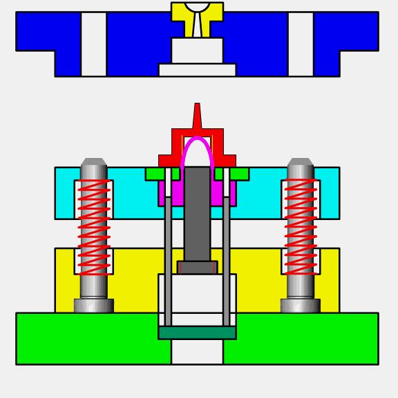 缩口模具结构原理动画,模具经典结构180例