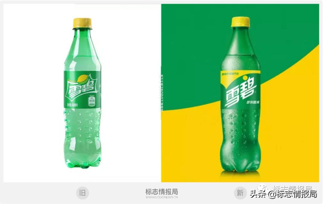 雪碧换包装广告,雪碧包装图案logo变化
