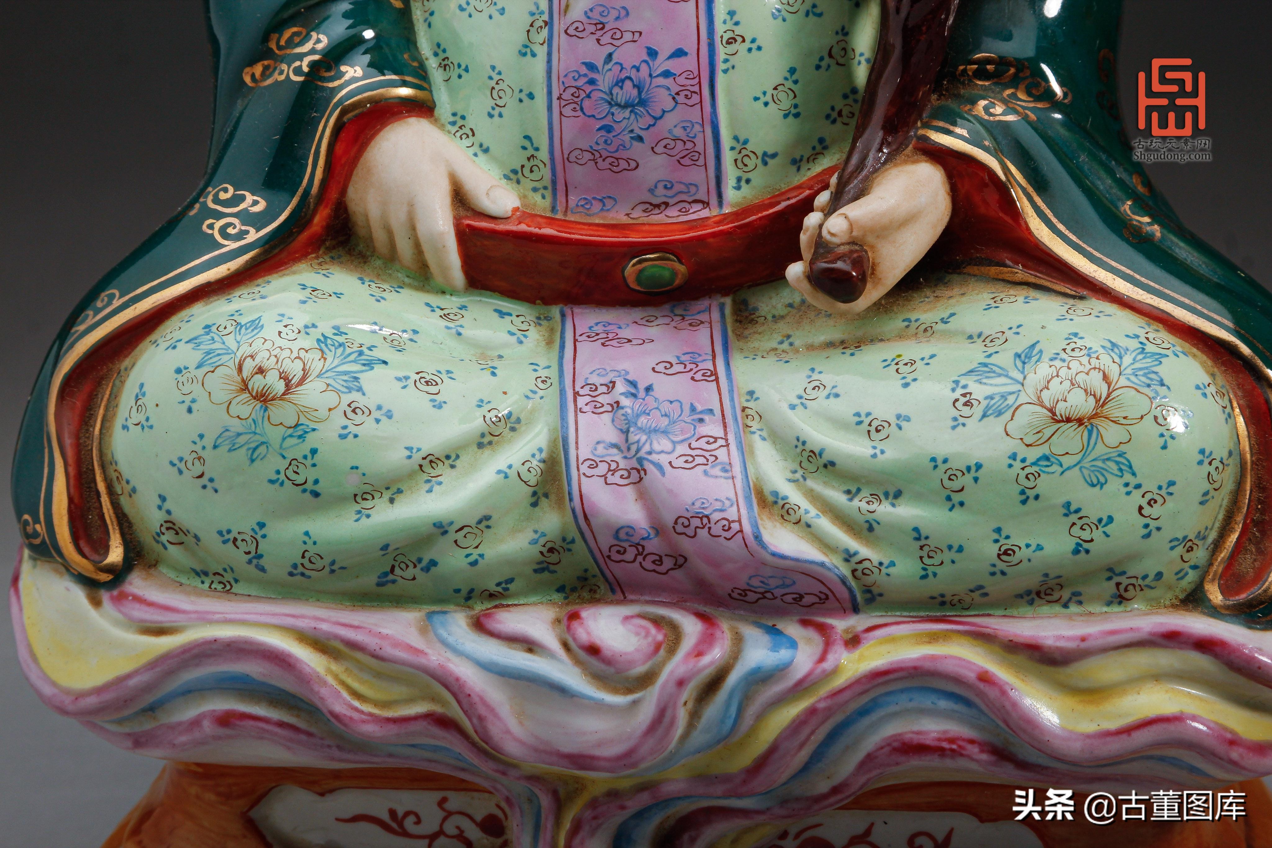 藏金画财神高清图片,文财神坐像图片瓷器