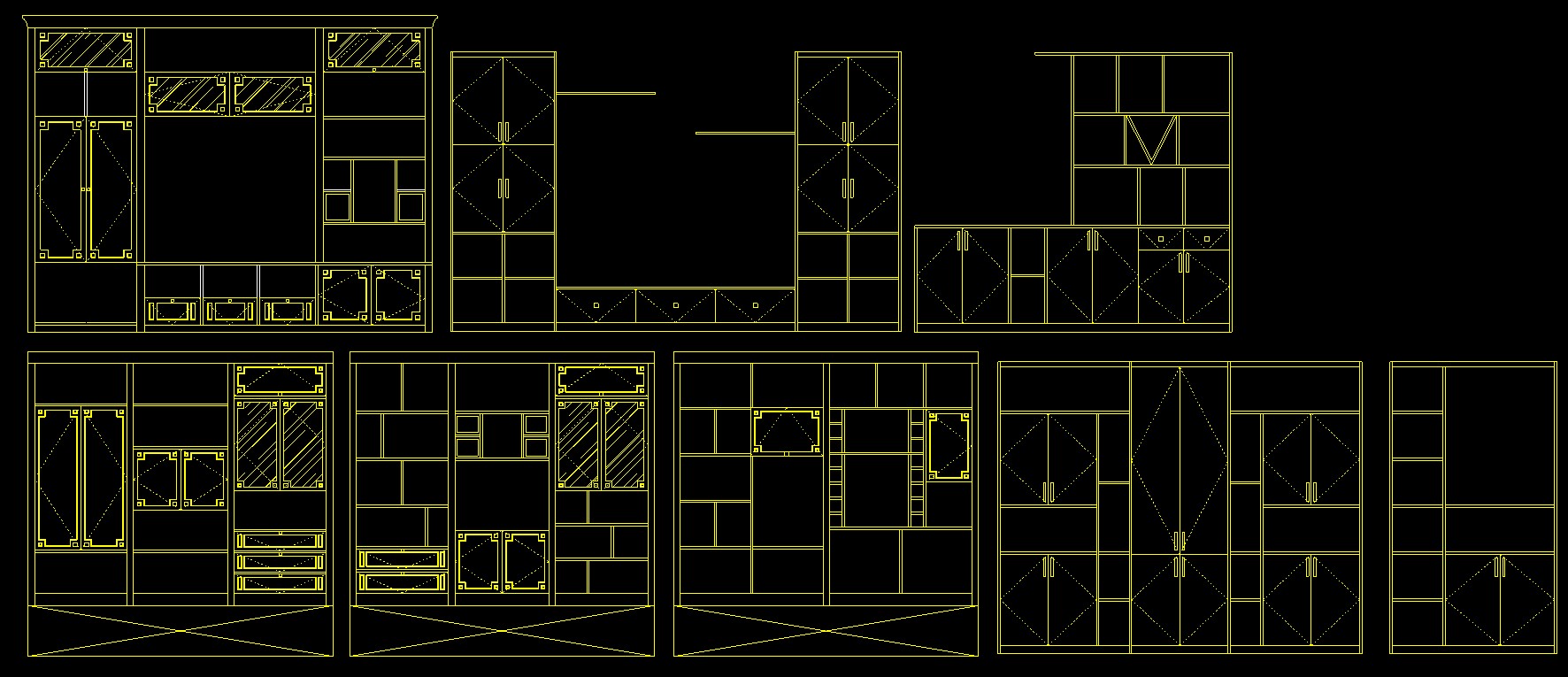 全屋定制家具衣柜橱柜cad画图,全屋定制柜子cad设计