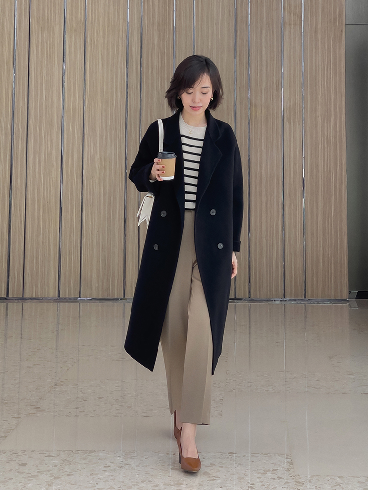 大衣内搭连帽针织衫穿搭,秋冬季节大衣穿搭技巧