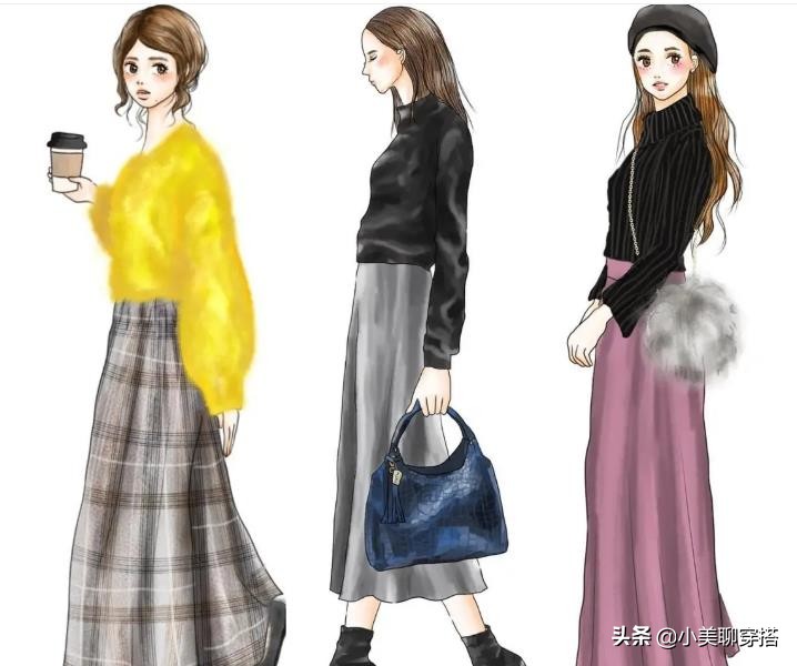 日系手绘春季穿搭,冬季穿搭没灵感40套超好看的搭配