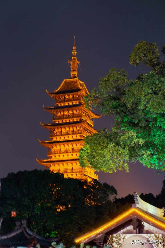 常熟塔路夜景,常熟方塔夜巷夜景