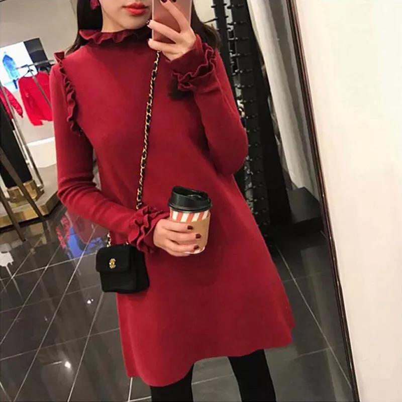 爆款女人味小心机打底衣女,法国绒打底裙