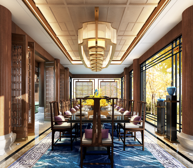 成都天府新区中式合院带装修,中德麓府四合院设计施工图