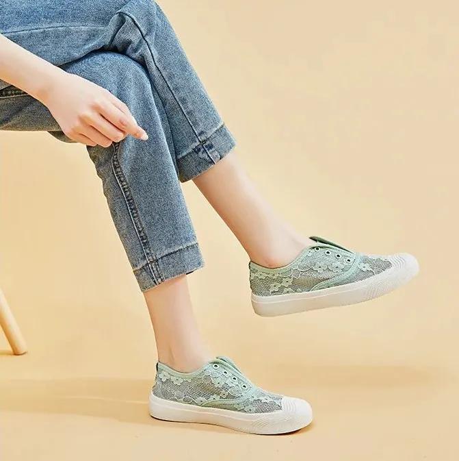 蕾丝小雏菊懒人鞋，穿上比高跟鞋还好看