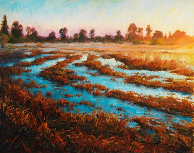 光感特别强的油画风景作品,厚重浓艳的油画风景很浪漫很美