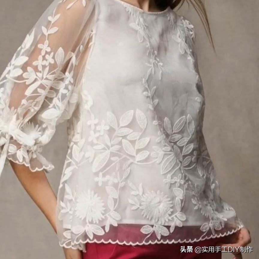 布艺裙子作品,手工蕾丝花边上衣