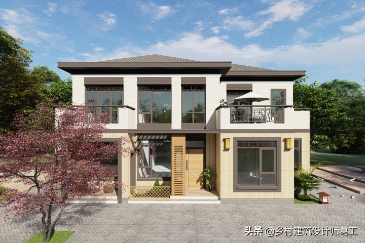 厨房和主屋分开的单层别墅设计,厨房和主屋分离的一层别墅效果图