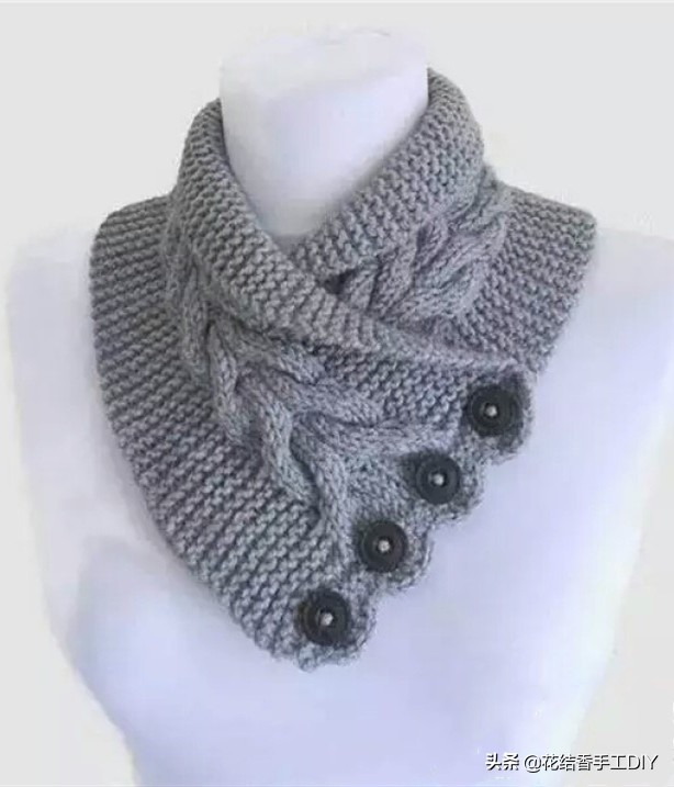毛线编织围脖花样教程,毛线套头围脖编织教程