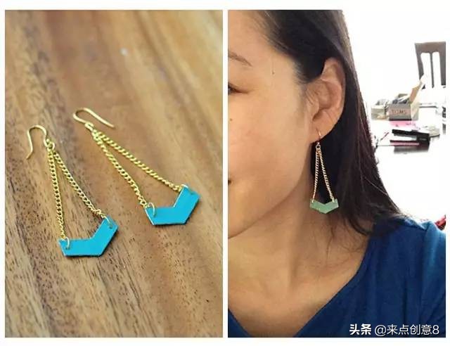 用废弃银行卡、会员卡制作时尚的耳环做法教程