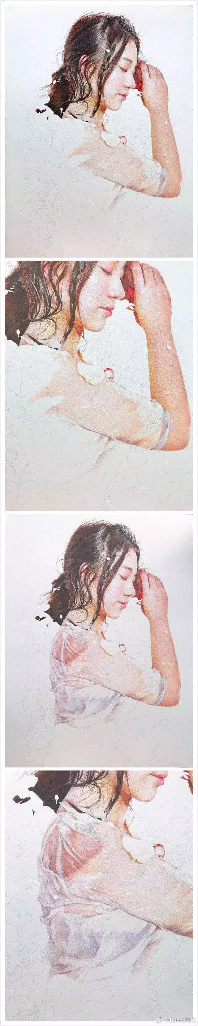 彩铅人物教程,彩铅画童真小女孩