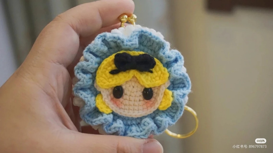 钩针图解:迪士尼公主零钱包,5Cm