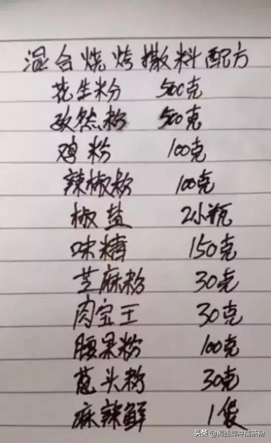 正宗乐山烧烤腌料配方,烧烤腌料撒料配方