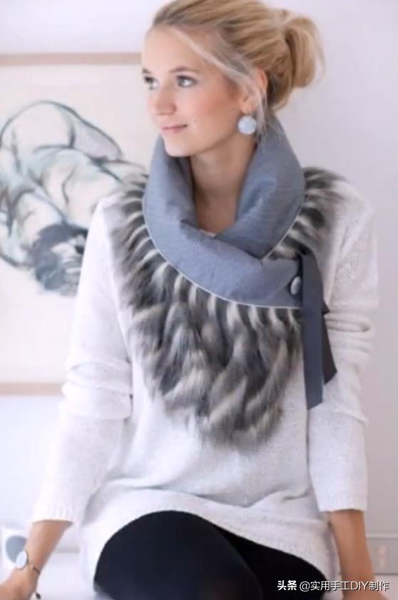 新款针织秋冬宽松披肩怎么织,针织中长款披肩