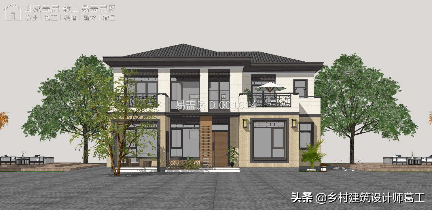 厨房和主屋分开的单层别墅设计,厨房和主屋分离的一层别墅效果图