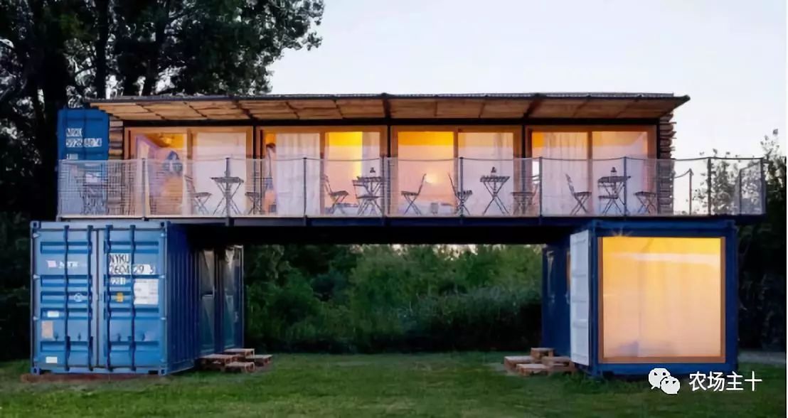 大型农场建造,家庭农场可以放置集装箱做民宿