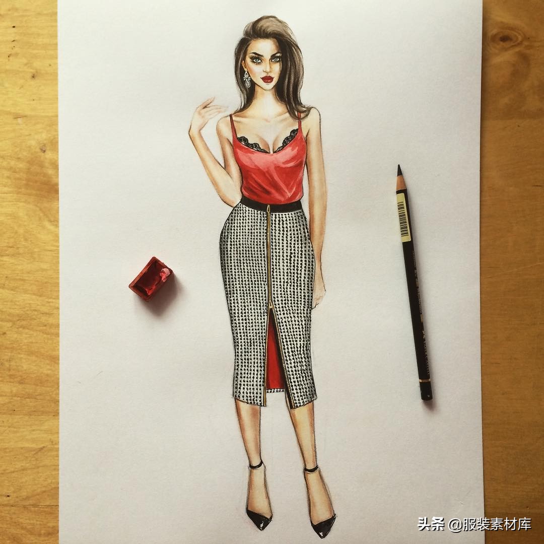 100幅手绘画图片大全,时装画手绘100例书