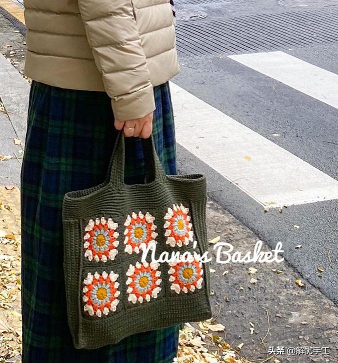 简单漂亮的小包包钩针教程,韩国钩针钩桌布花样教程