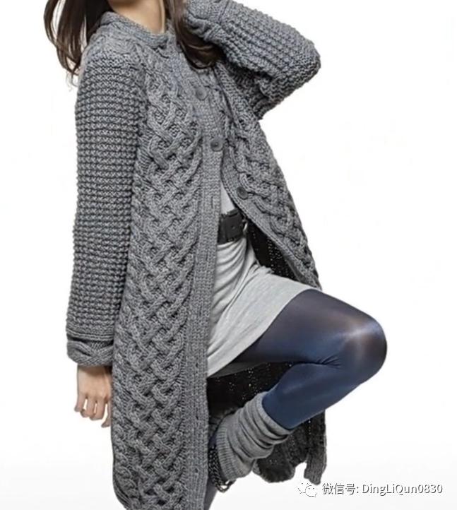 春秋针织女装长款开衫外套,加肥加大针织开衫外套长款