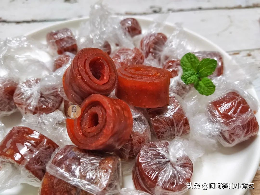 酸甜开胃的果丹皮快点学起来,吃卷果丹皮童年小零食