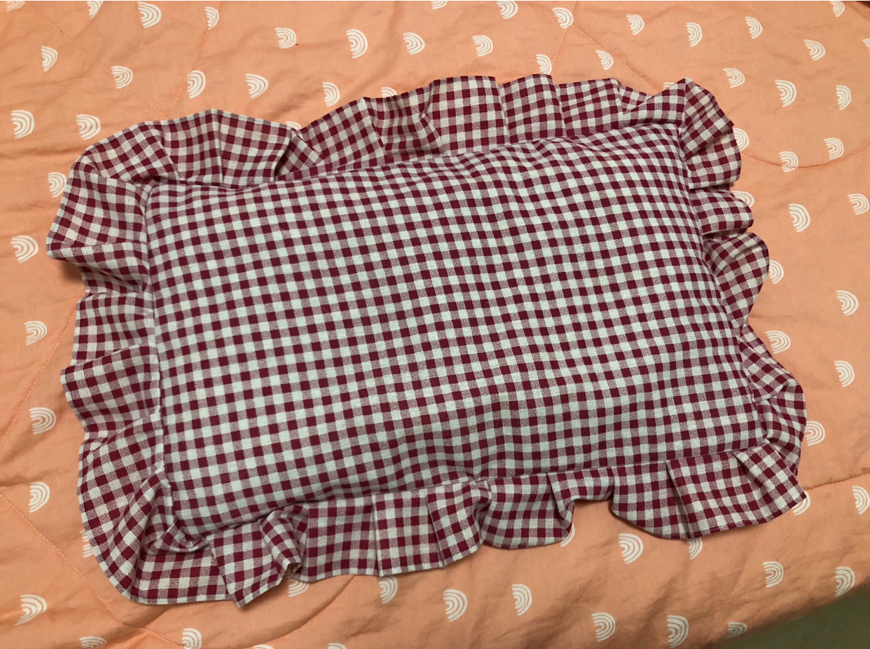 手工制作圆形枕头套,花边圆形枕头制作教程